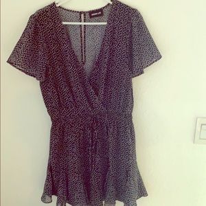 Black and white heart romper